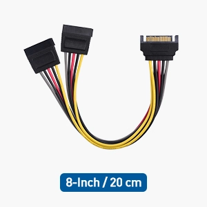 3-Pack 15 Pin SATA Power Splitter Cable