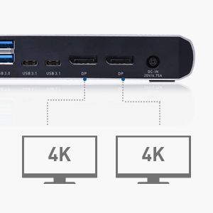 Certified Thunderbolt 3 Dock Thunderbolt 3 Docking Station with Dual DisplayPort for Windows and Mac