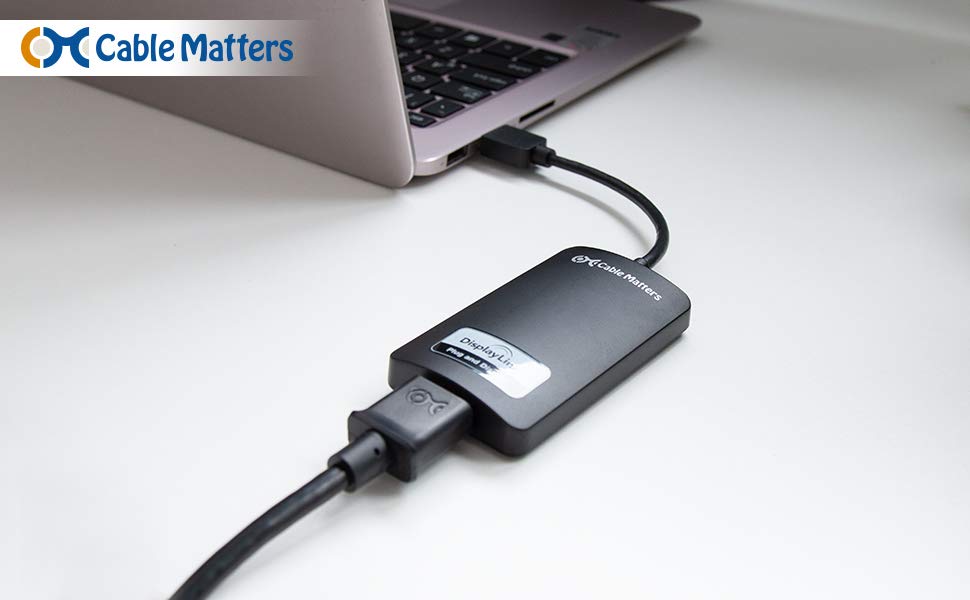 Cable Matters 103046USB3BLACK SuperSpeed USB 3.0 to HDMI Adapter for Windows Up to 1440P Black Support USB 3.0 to DVI/USB 3 to DVI 