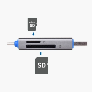 Cable Matters USB 3.0 and USB C SD Card Reader for Android and iPad Pro with Step Down Design