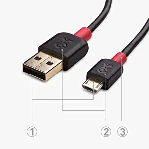   Cable Matters Combo 3-Pack Gold-Plated USB 2.0 Type A to Micro-B Cable