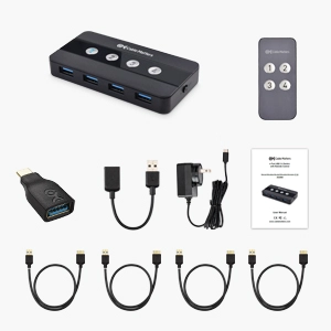 4-Port USB 3.0 Switch with Remote Control