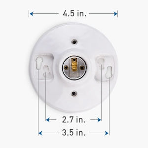 Porcelain Light Socket Base, Ceiling Light Fixture with Keyless Medium Base Lamp Holder in White …