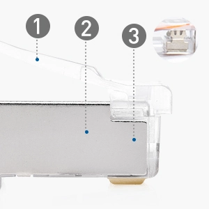 Cat 6 Pass Through RJ45 Modular Plugs for Solid or Stranded UTP Cable / Cat6 Pass Through Connectors