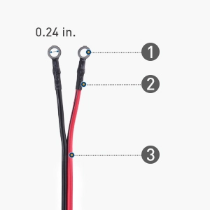 12V Clamp to Eyelet Terminal Car Battery Cord with 15A Fuse, Black and Red Battery Clamps to Ring 