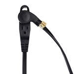 Cable Matters 2-Pack Flat 3-Outlet Extension Cord with Space Saver Outlet Plug and Hanging Loop in Black