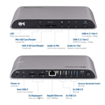 Cable Matters USB-C Docking Station with Dual 4K DisplayPort and 80W Charging for Windows Computers