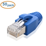 Cable Matters 50-Pack RJ45 Cat6A Shielded Modular Plugs with Strain Relief Boots