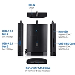 Cable Matters 10Gbps USB-C Multiport Data Hub with USB, UHS II Card Reader, and SATA