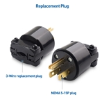 Cable Matters 3-Pack 15A 125V 3-Prong Replacement Plug (NEMA 5-15P)