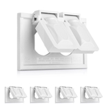 Cable Matters [UL Listed] 5-Pack Weather Resistant Duplex Wall Plate with Flip Covers, Horizontal Outdoor Outlet Cover