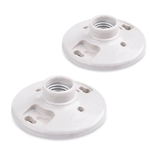 Cable Matters [UL Listed] 2-Pack Porcelain Light Socket Base, Ceiling Light Fixture with Keyless Medium Base Lamp Holder