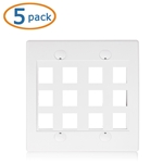 Cable Matters 5-Pack, Wall Plate for Keystone Jacks 12-Port