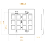 Cable Matters 5-Pack, Wall Plate for Keystone Jacks 12-Port