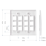 Cable Matters 5-Pack, Wall Plate for Keystone Jacks 12-Port