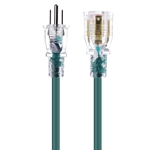Cable Matters Outdoor Extension Cord with LED Light in Green (NEMA 5-15P to 5-15R)
