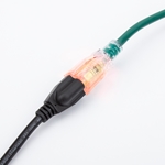 Cable Matters Outdoor Extension Cord with LED Light in Green (NEMA 5-15P to 5-15R)