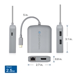 Cable Matters USB C Hub Multiport Adapter (Works With Chromebook Certified) with 4K DisplayPort, 2x USB 2.0, 100Mbps Fast Ethernet, and 60W PD