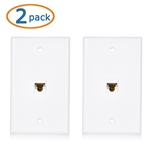 Cable Matters 2-Pack 1-Port Keystone Jack Wall Plate with Cat6 RJ45 Insert in White