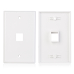 Cable Matters 2-Pack 1-Port Keystone Jack Wall Plate with Cat6 RJ45 Insert in White