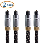Cable Matters 2-Pack Braided Toslink Digital Optical Audio Cable