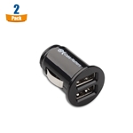 Cable Matters 2-Pack 24W/4.8A Mini Dual USB Car Charger in Black