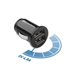 Cable Matters 2-Pack 24W/4.8A Mini Dual USB Car Charger in Black