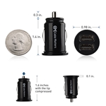 Cable Matters 2-Pack 24W/4.8A Mini Dual USB Car Charger in Black