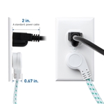 Cable Matters 2-Pack Braided Low Profile Power Extension Cord