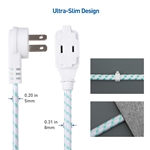 Cable Matters 2-Pack Braided Low Profile Power Extension Cord