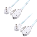 Cable Matters 2-Pack Braided Low Profile 3-Outlet Flat Extension Cord