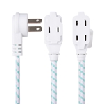 Cable Matters 2-Pack Braided Low Profile 3-Outlet Flat Extension Cord