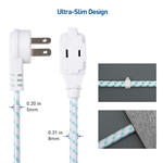 Cable Matters 2-Pack Braided Low Profile 3-Outlet Flat Extension Cord