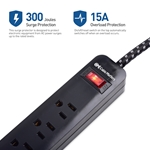 Cable Matters 2-Pack 3-Outlet Surge Protector Power Strip with USB Charging Ports with Low Profile Plug