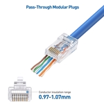 Cable Matters 100-Pack Cat6 Pass Through RJ45 Modular Plugs