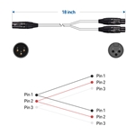 Cable Matters XLR Splitter Cable, Male to 2 Female XLR Y Cable - 18 Inches