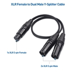 Cable Matters XLR Splitter Cable, Female to 2 Male XLR Y Cable - 18 Inches