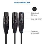 Cable Matters XLR Splitter Cable, Female to 2 Male XLR Y Cable - 18 Inches