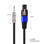 Cable Matters Braided 12AWG 1/4 Inch TS to NL4FC Type Cable