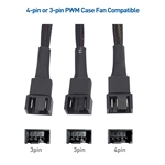 Cable Matters 2-Pack 4 Pin PWM 3 Fan Splitter Cable – 12 Inches