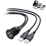 Cable Matters Car Stereo Dual USB Port Extender Cable 3 Feet