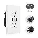 Cable Matters 2-Pack Tamper Resistant 20A Duplex Outlet