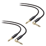 Cable Matters 2-Pack 1/4 Inch TS Straight to Right Angle Guitar Cable