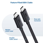Cable Matters USB-C Cable with 5Gbps, 4K Video Resolution, 100W Power Delivery