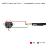 Cable Matters Unbalanced Female XLR to Male 1/4 (6.35mm) TS Cable