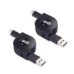 Cable Matters 2-Pack Retractable USB-C to USB-A 2.0 Charging Cable