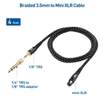 Cable Matters Braided Mini XLR to 3.5mm Cable with 3.5mm to 1/4 Inch Adapter