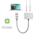 Cable Matters USB-A to 3.5mm Digital Audio Adapter with Mic