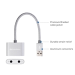 Cable Matters USB-A to 3.5mm Digital Audio Adapter with Mic