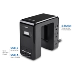 Cable Matters 6-Outlet U-Shaped Surge Protector with 4.8A USB-A and USB-C Charging